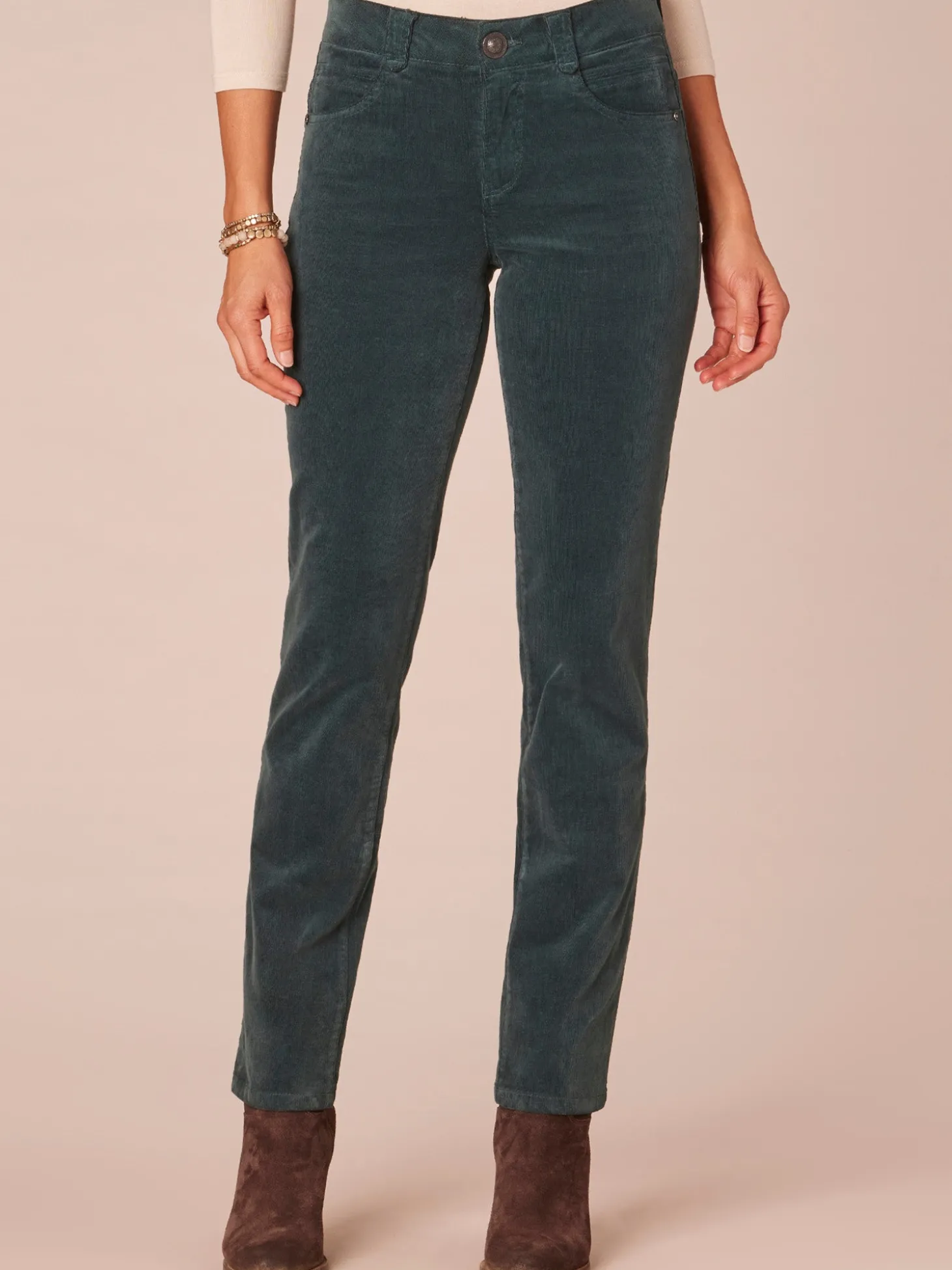 "Ab"solution® Mid-Rise Corduroy Straight Leg Pants