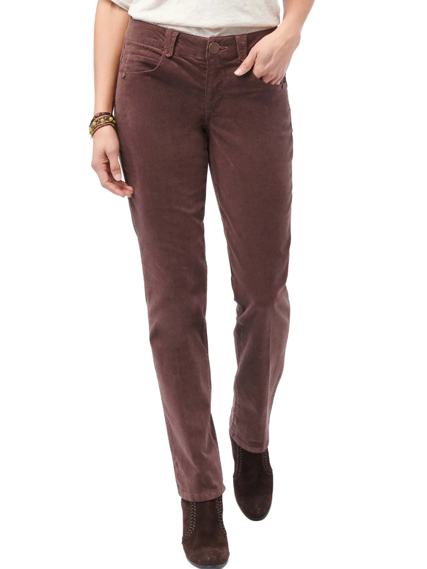 "Ab"solution® Mid-Rise Corduroy Straight Leg Pants