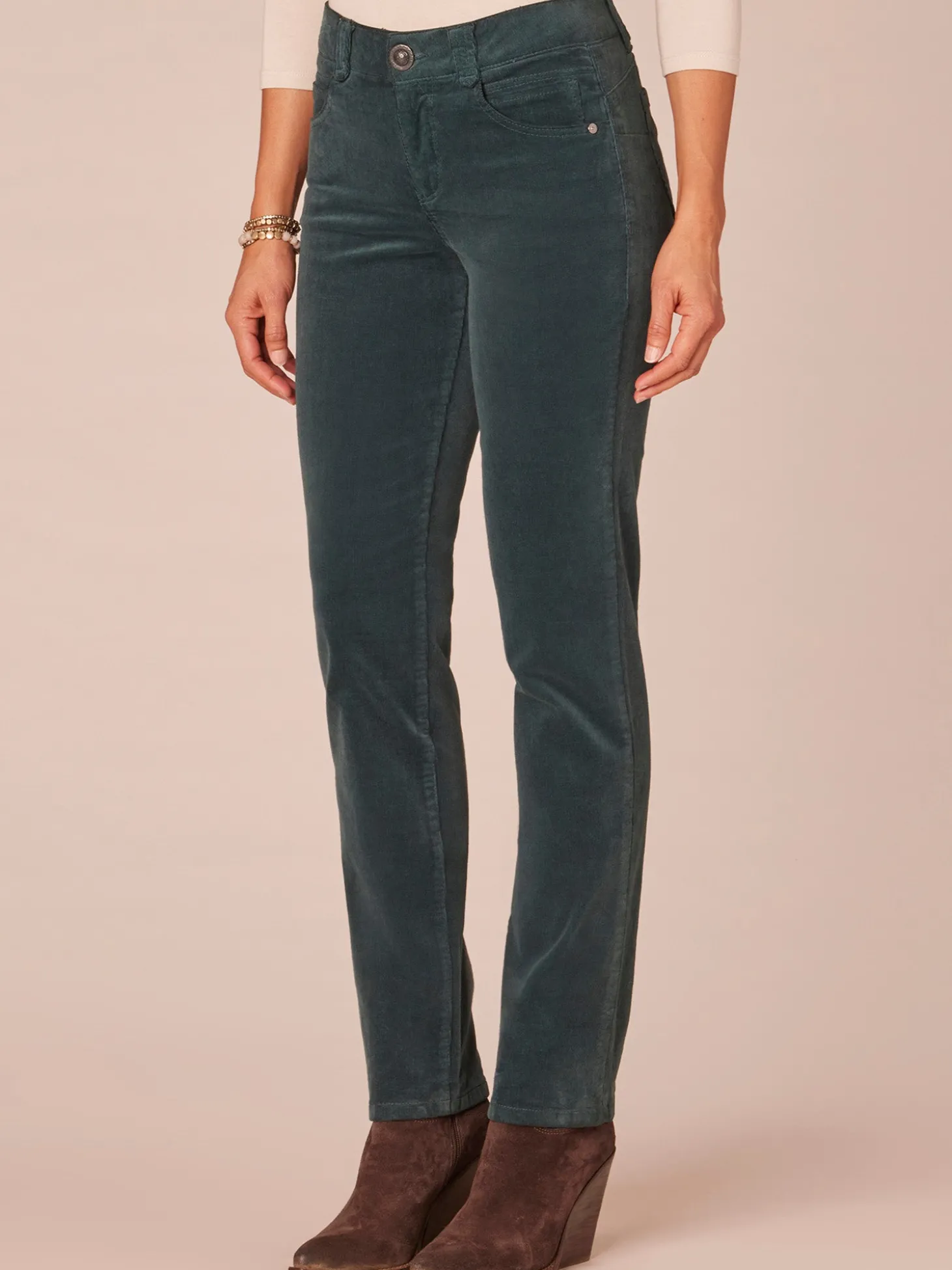 "Ab"solution® Mid-Rise Corduroy Straight Leg Pants
