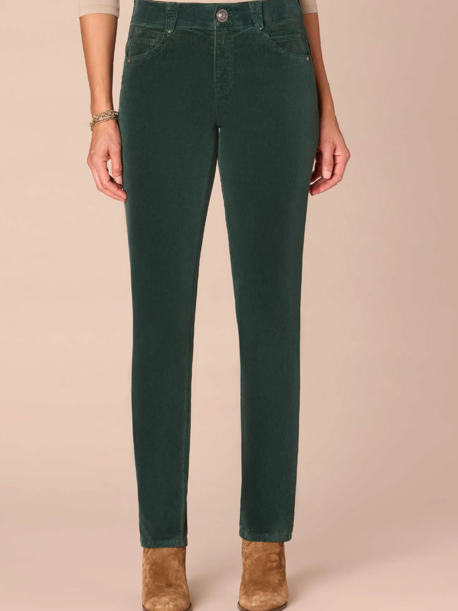 "Ab"solution® Mid-Rise Corduroy Straight Leg Pants