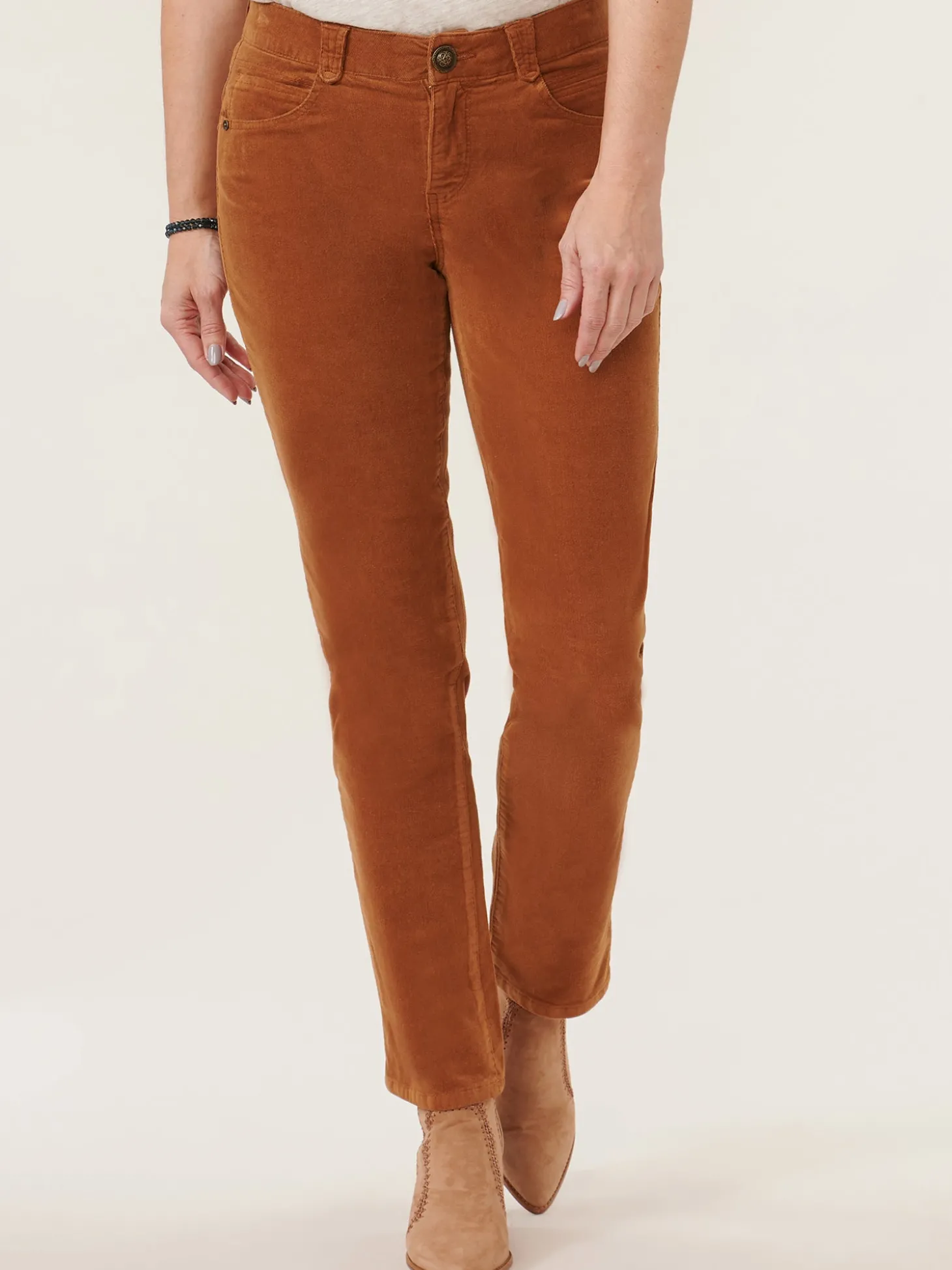 "Ab"solution® Mid-Rise Corduroy Straight Leg Pants