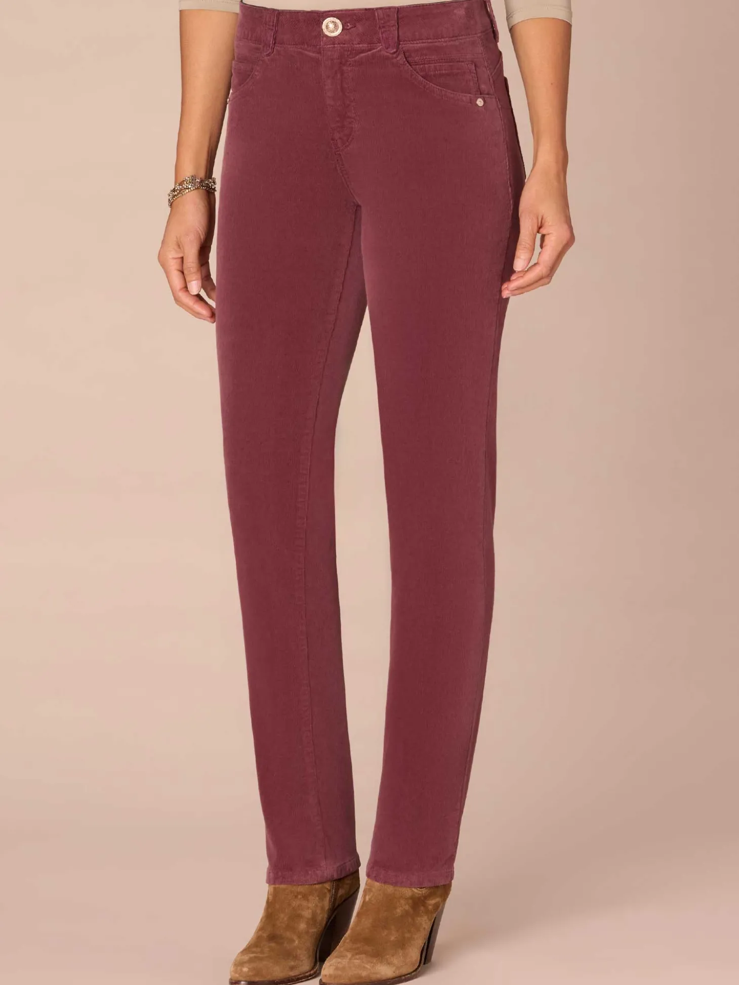 "Ab"solution® Mid-Rise Corduroy Straight Leg Pants