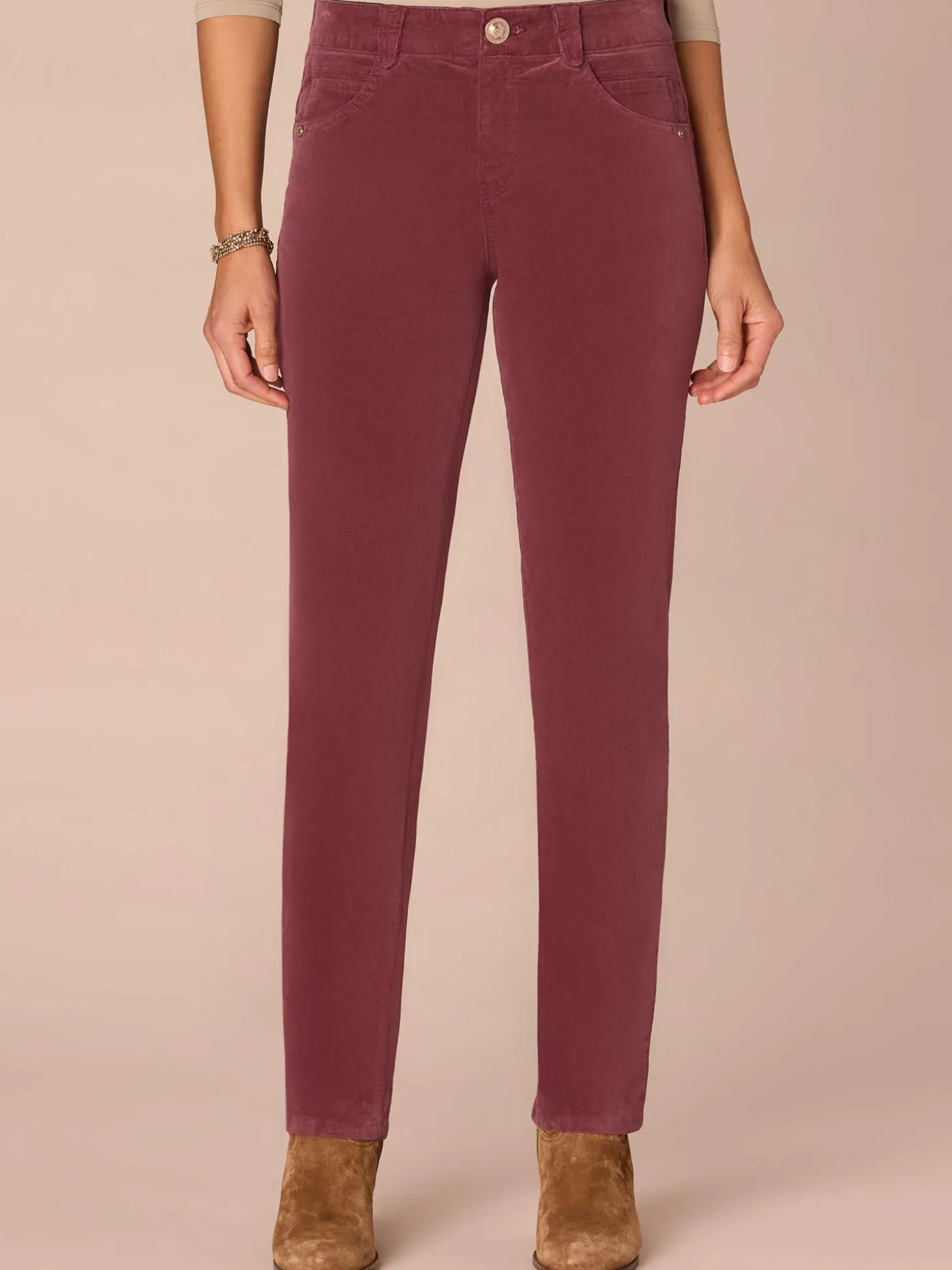"Ab"solution® Mid-Rise Corduroy Straight Leg Pants