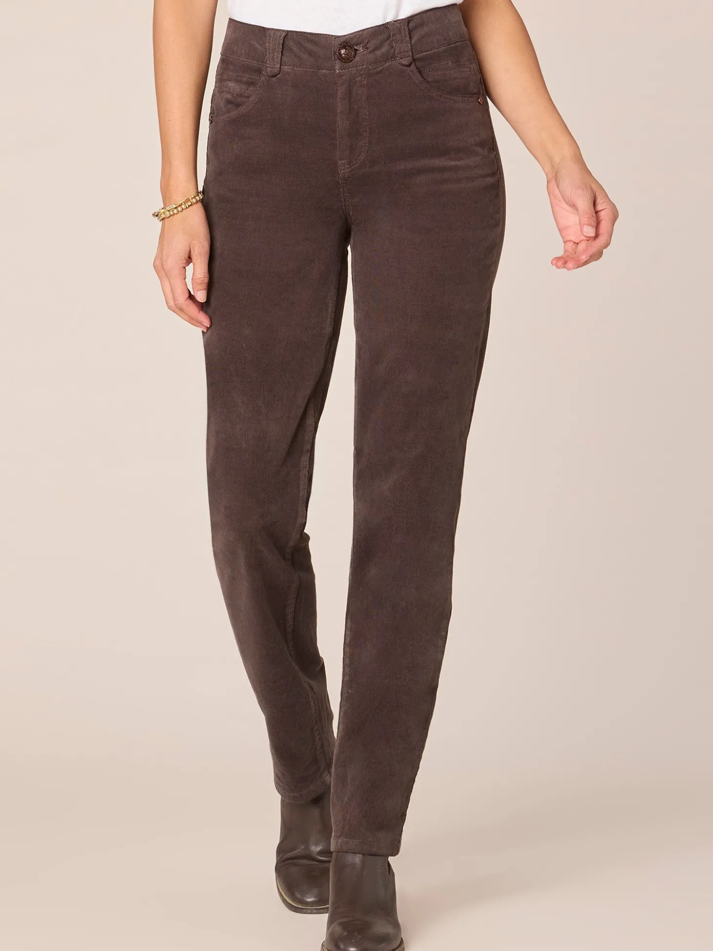 "Ab"solution® Mid-Rise Corduroy Straight Leg Pants