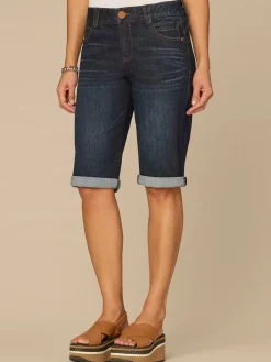 “Ab”solution® Mid-Rise Dark Indigo Artisanal Bermuda Shorts