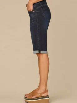 “Ab”solution® Mid-Rise Dark Indigo Artisanal Petite Bermuda Shorts