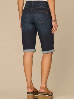 “Ab”solution® Mid-Rise Dark Indigo Artisanal Petite Bermuda Shorts