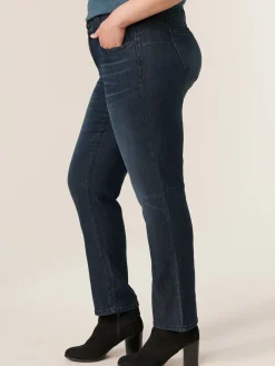 "Ab"solution® Mid Rise Dark Indigo Straight Leg Plus Jeans
