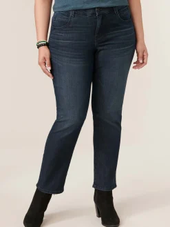 "Ab"solution® Mid Rise Dark Indigo Straight Leg Plus Jeans