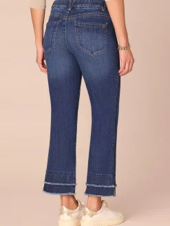 "Ab"solution® Mid-Rise Double Layer Fray Plus Size Kick Flare Jeans