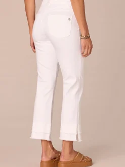 "Ab"solution Mid-Rise Flare Petite Jeans with Double Layer Fray Hem