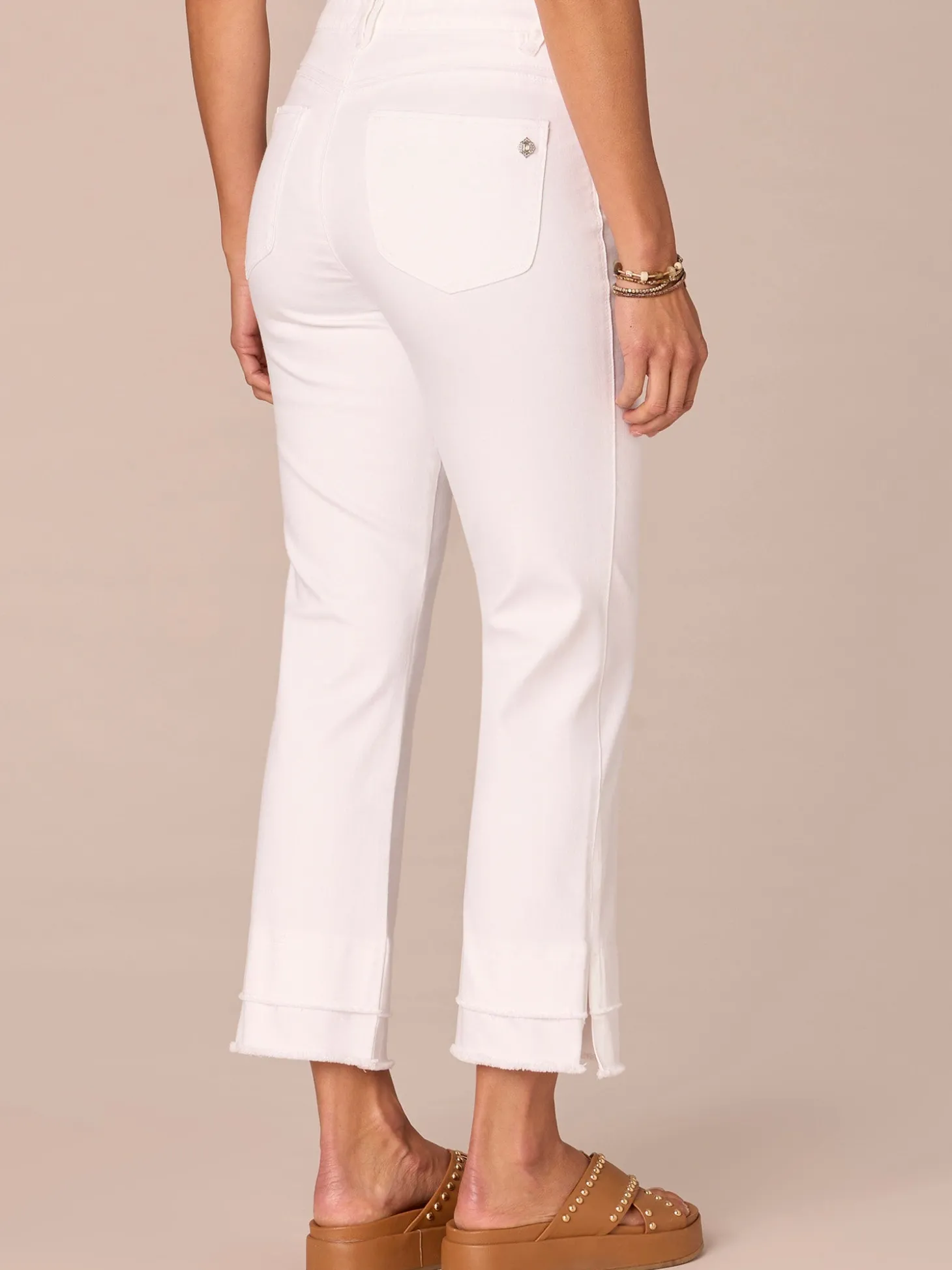 "Ab"solution Mid-Rise Flare Petite Jeans with Double Layer Fray Hem