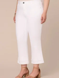"Ab"solution Mid-Rise Flare Plus Size Jeans with Double Layer Fray Hem