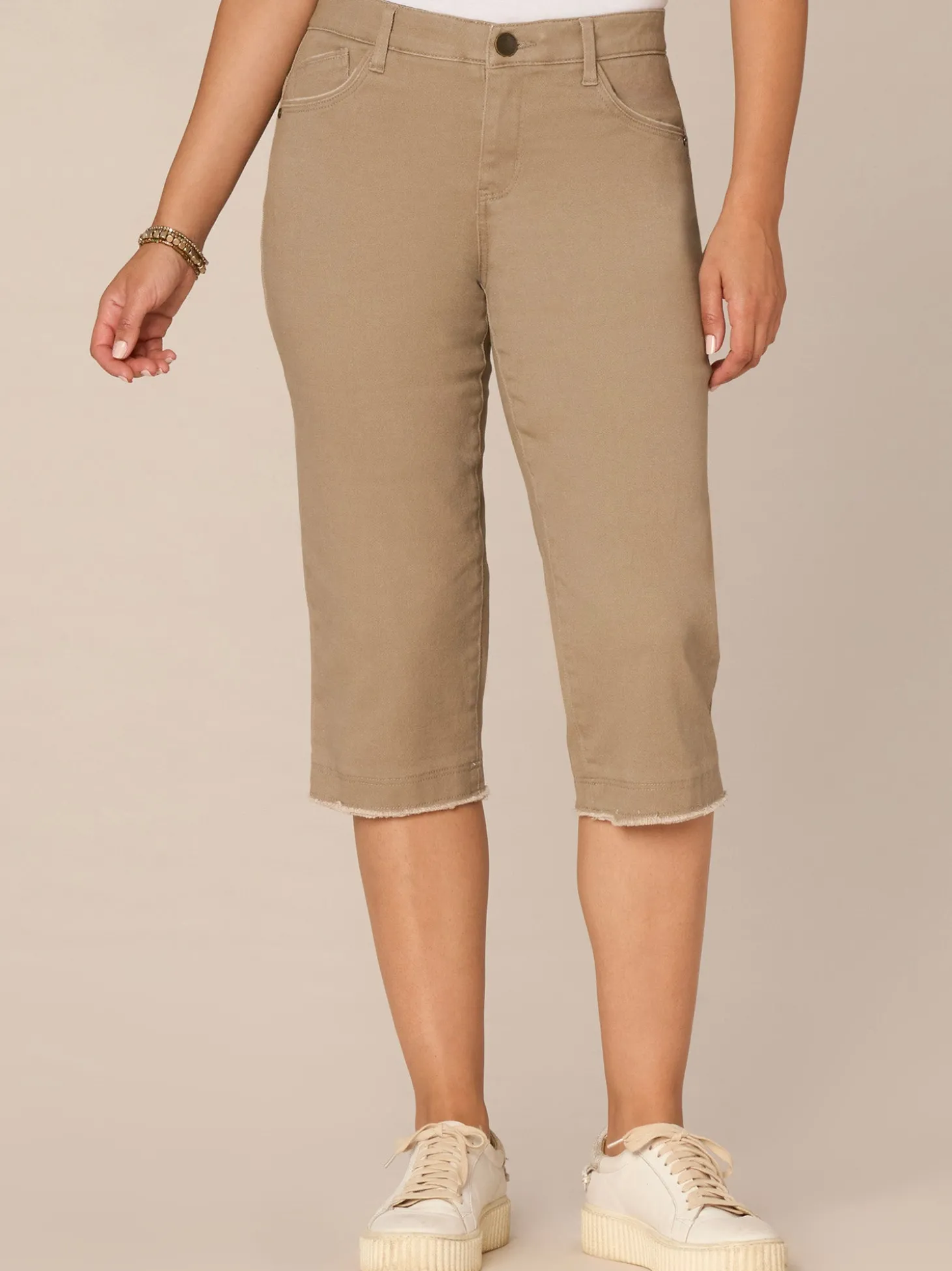 "Ab"solution Mid-Rise Fray Hem Skimmer Pant