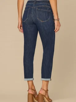 “Ab”solution® Mid-Rise Indigo Roll Cuff Petite Ankle Skimmer Jeans