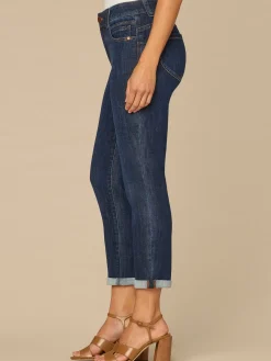 “Ab”solution® Mid-Rise Indigo Roll Cuff Petite Ankle Skimmer Jeans