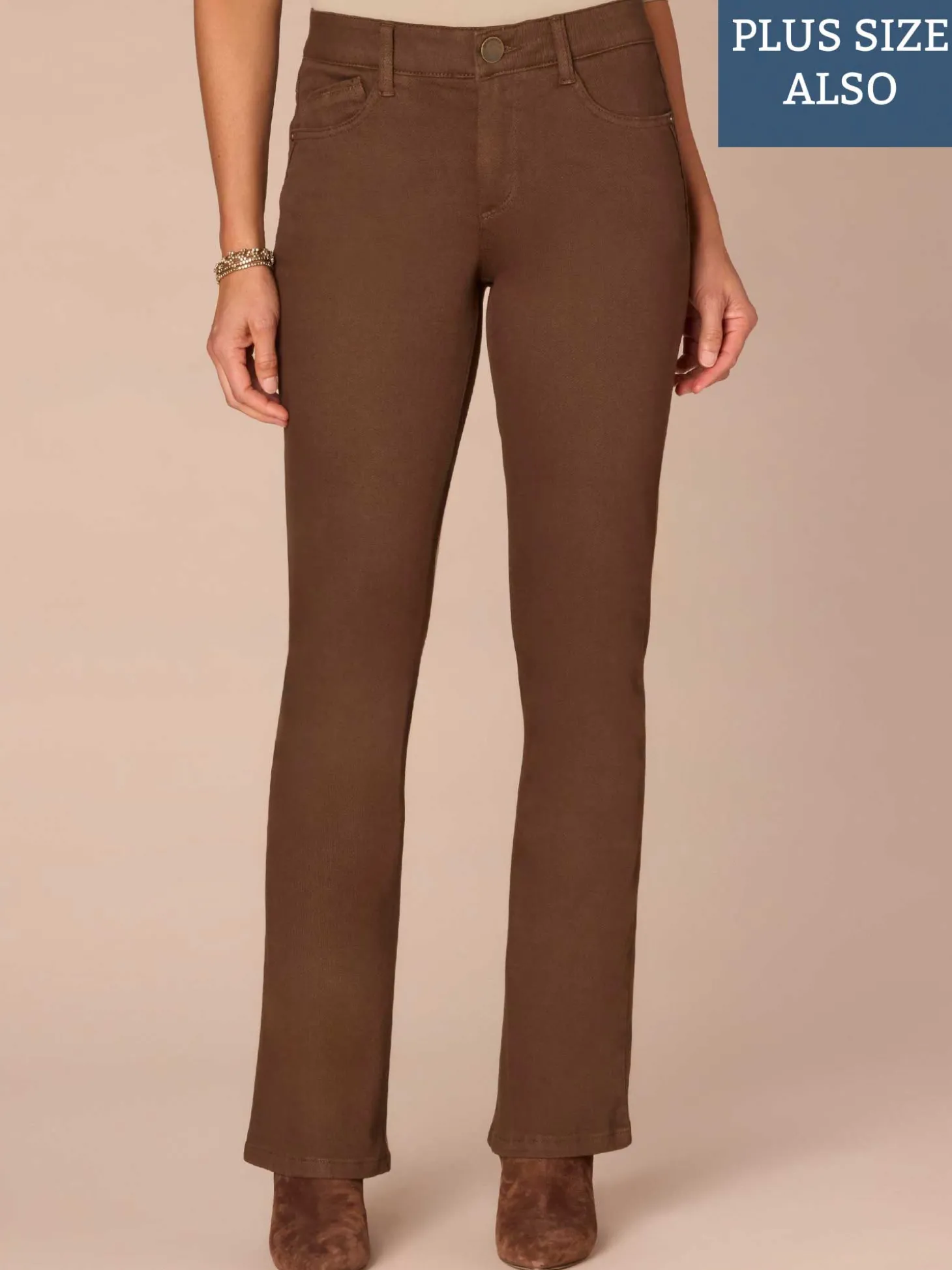 "Ab"solution® Mid-Rise Itty Bitty Boot Plus Size Pants
