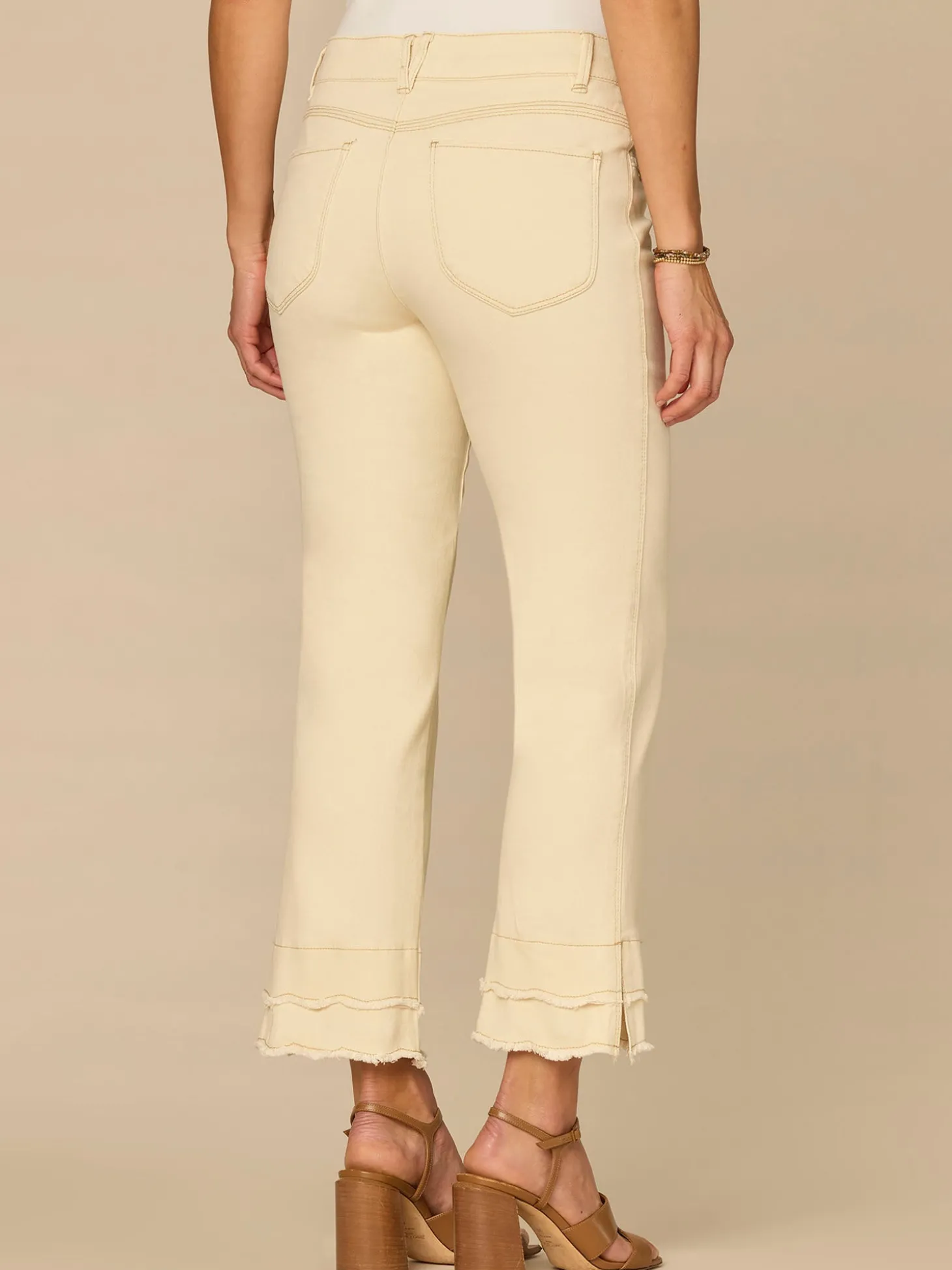 “Ab”solution® Mid-Rise Kick Flare Pants with Double Scallop Fray Hem
