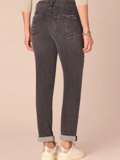 "Ab"solution® Mid-Rise Petite Girlfriend Jeans with Roll Cuff