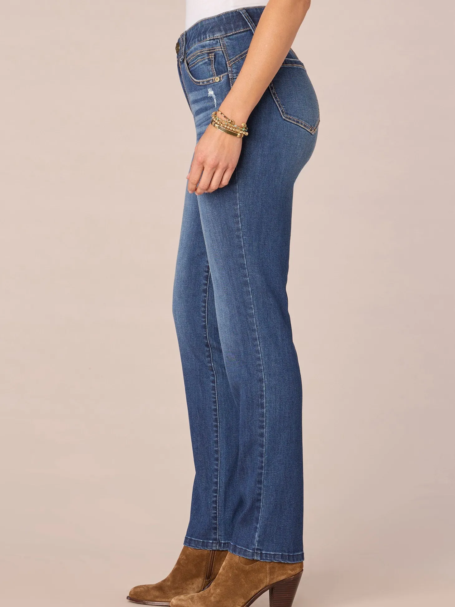 "Ab"solution Mid-Rise Straight Leg Jeans