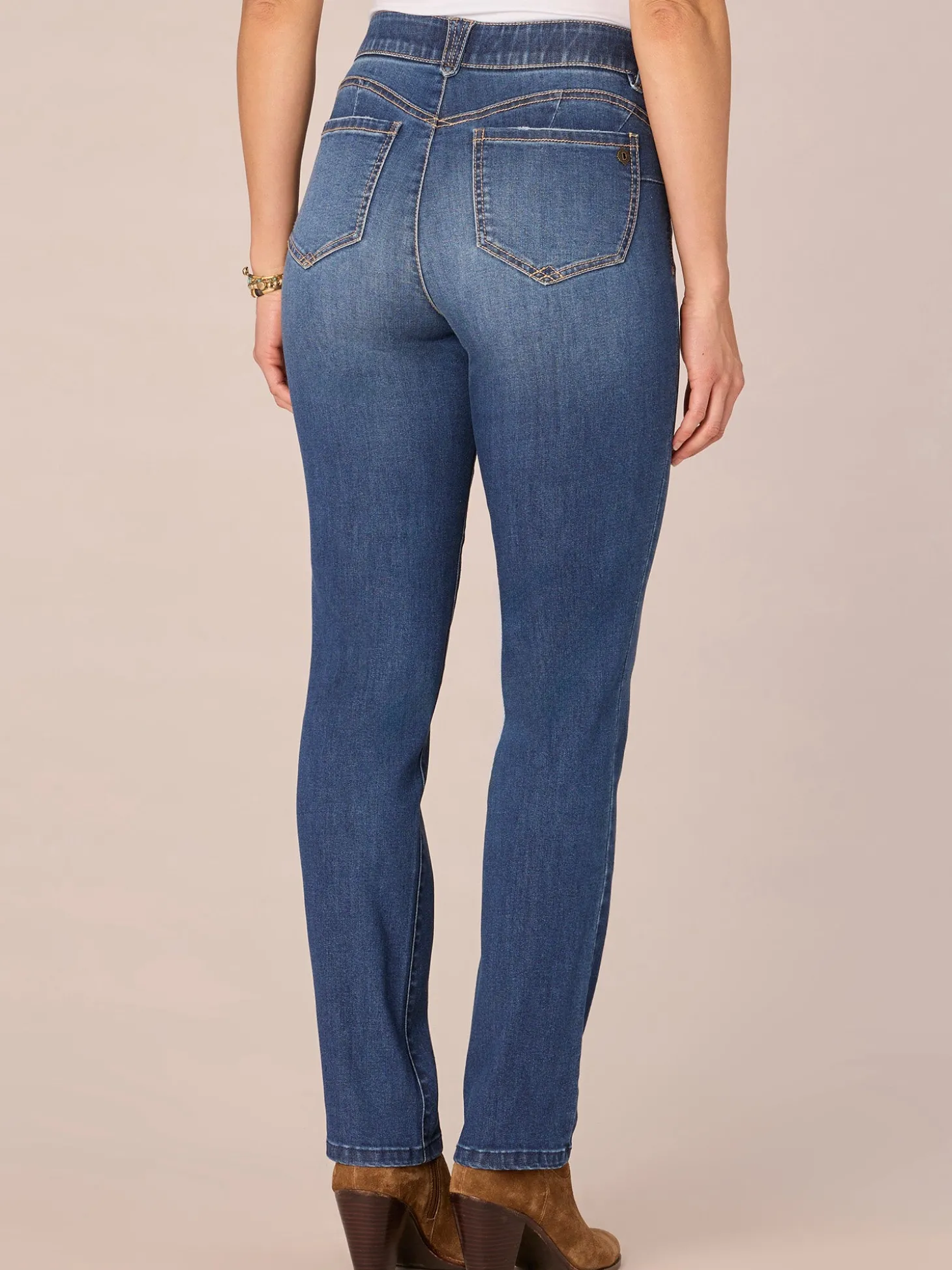 "Ab"solution Mid-Rise Straight Leg Jeans