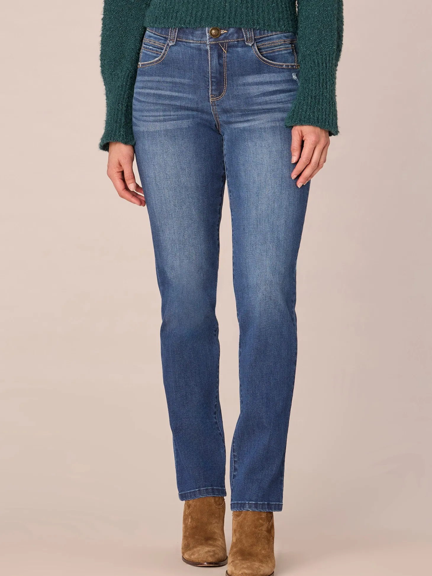 "Ab"solution Mid-Rise Straight Leg Jeans