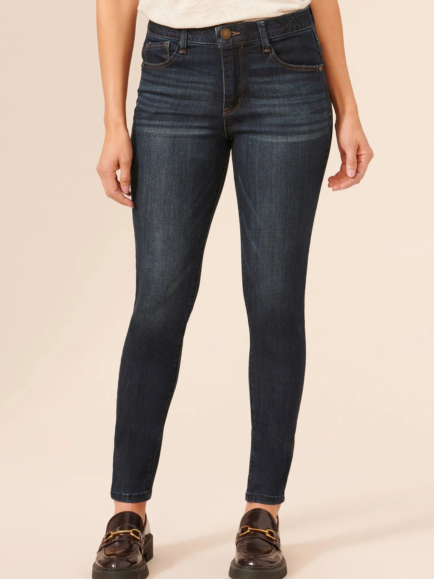 "Ab"solution® Modern High Rise Ankle Length Petite Skinny Jeans