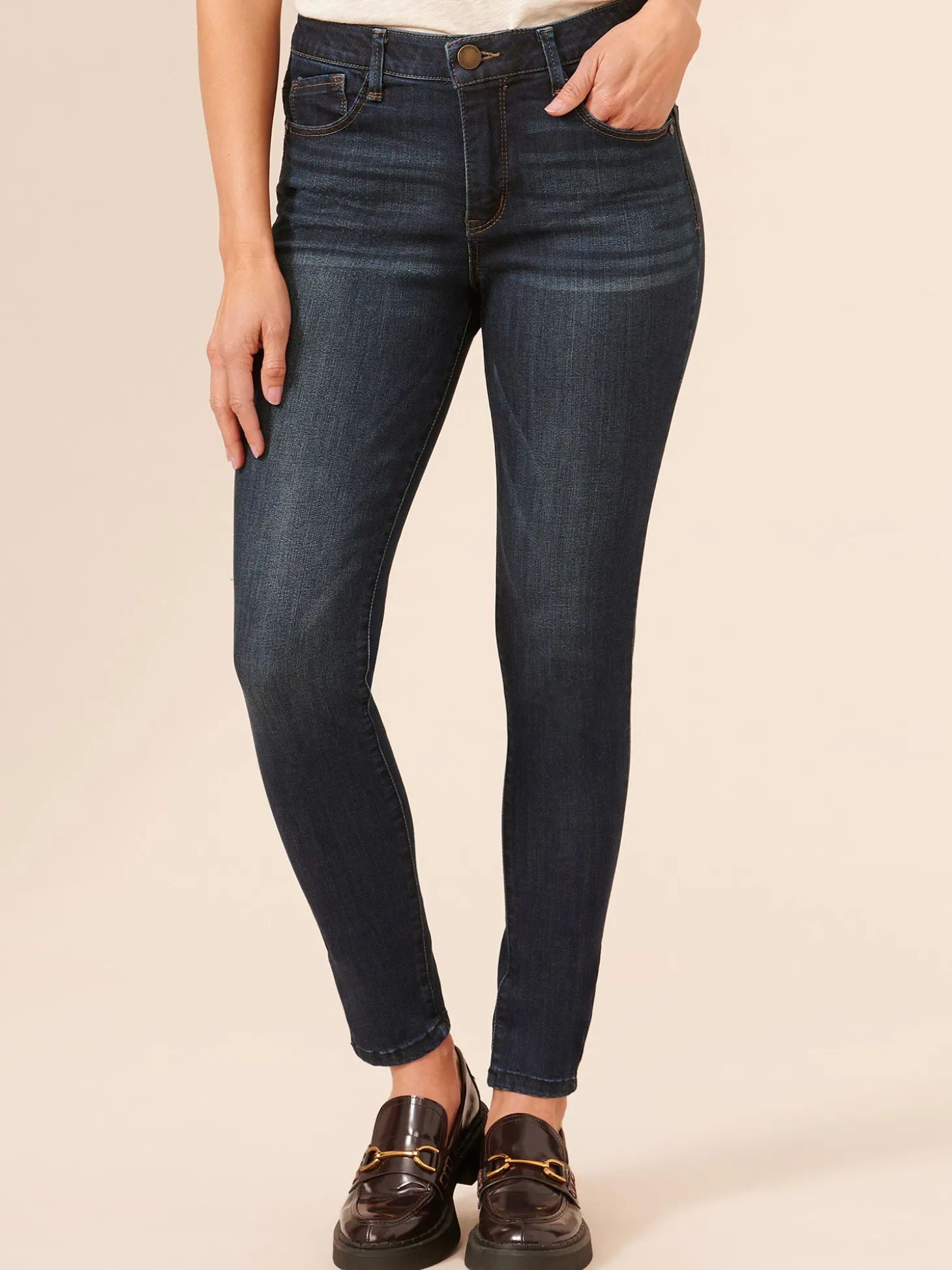 "Ab"solution® Modern High Rise Ankle Length Petite Skinny Jeans