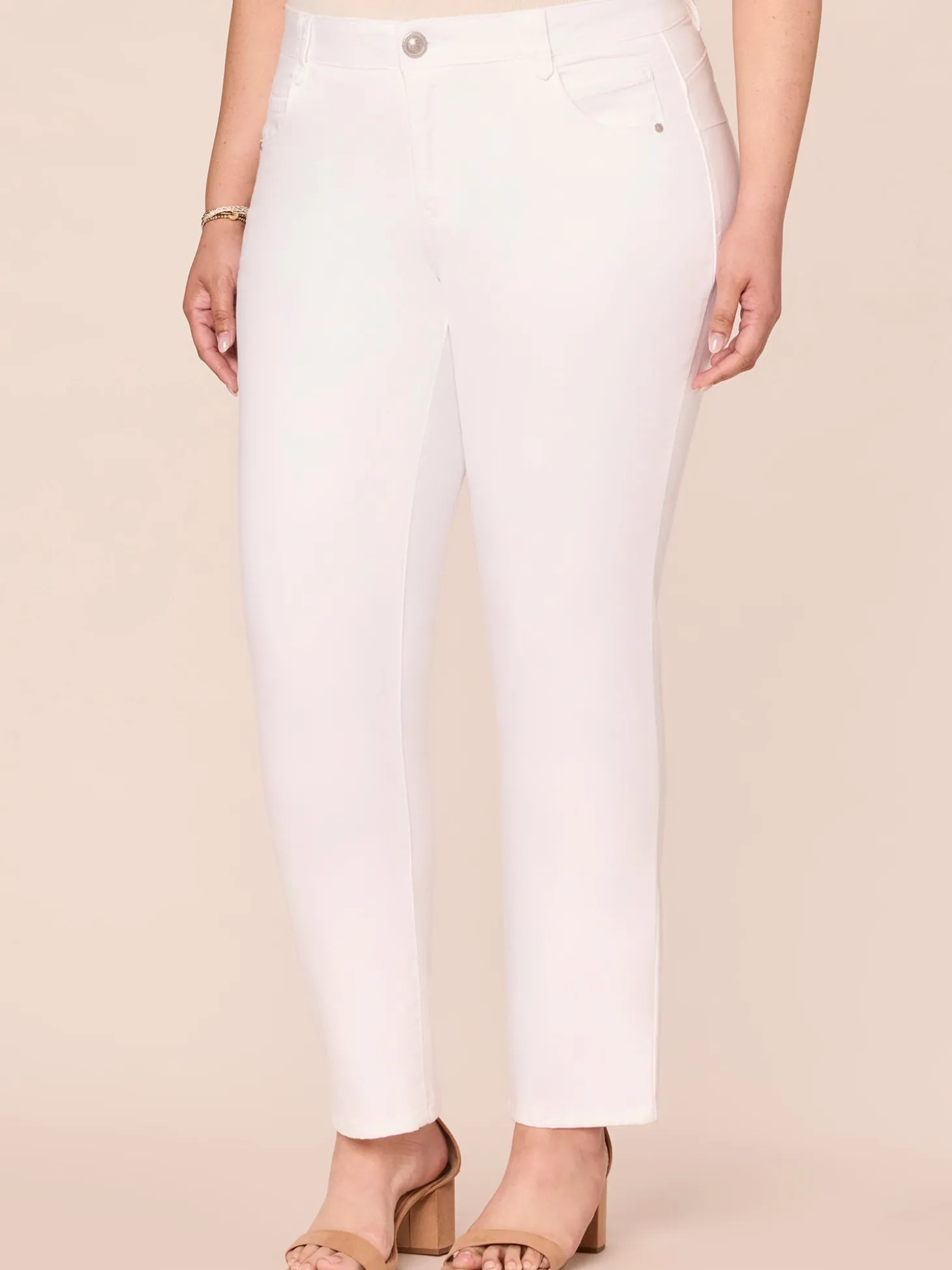 "Ab"solution® Optic White Plus Straight Leg Jeans