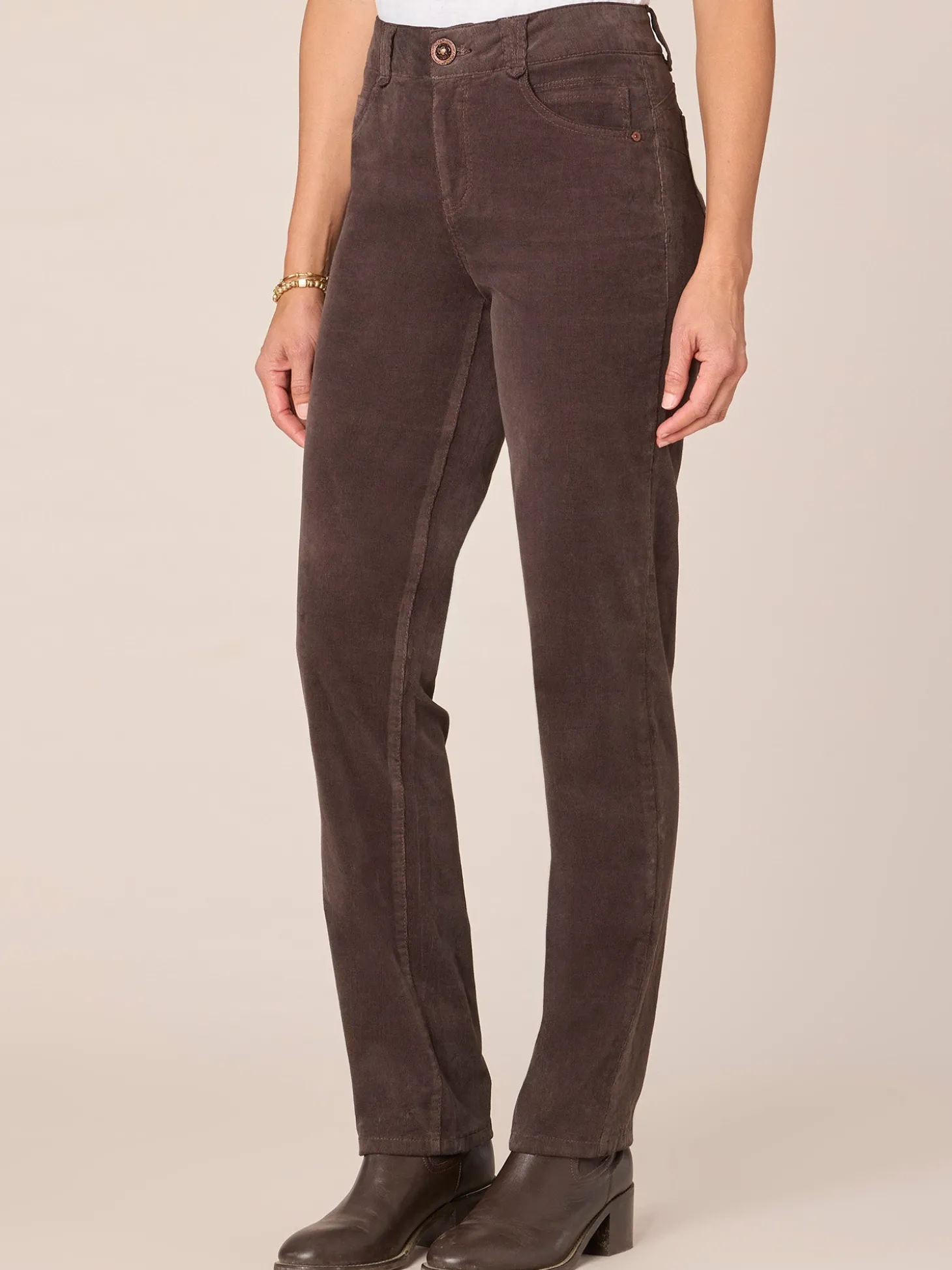 "Ab"solution® Petite Corduroy Straight Leg Pants