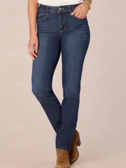 "Ab"solution® Petite High Rise Straight Leg Indigo Jeans