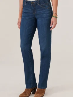 "Ab"solution® Petite Straight Leg Indigo Jeans