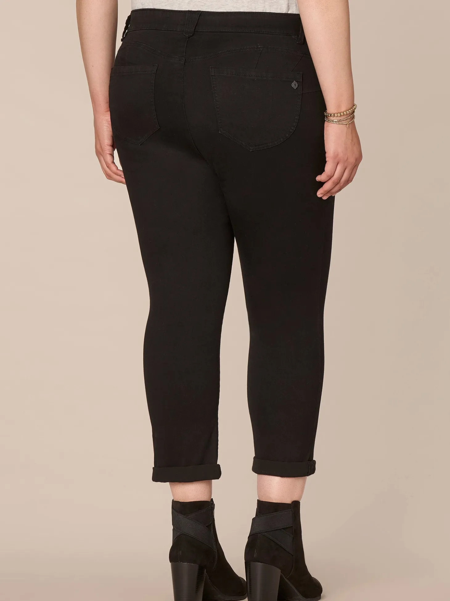"Ab"solution® Plus Black Denim Ankle Skimmer Jeans