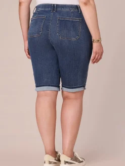 "Ab"solution Plus Size Coin Pocket Bermuda Short with Cuffed Hem