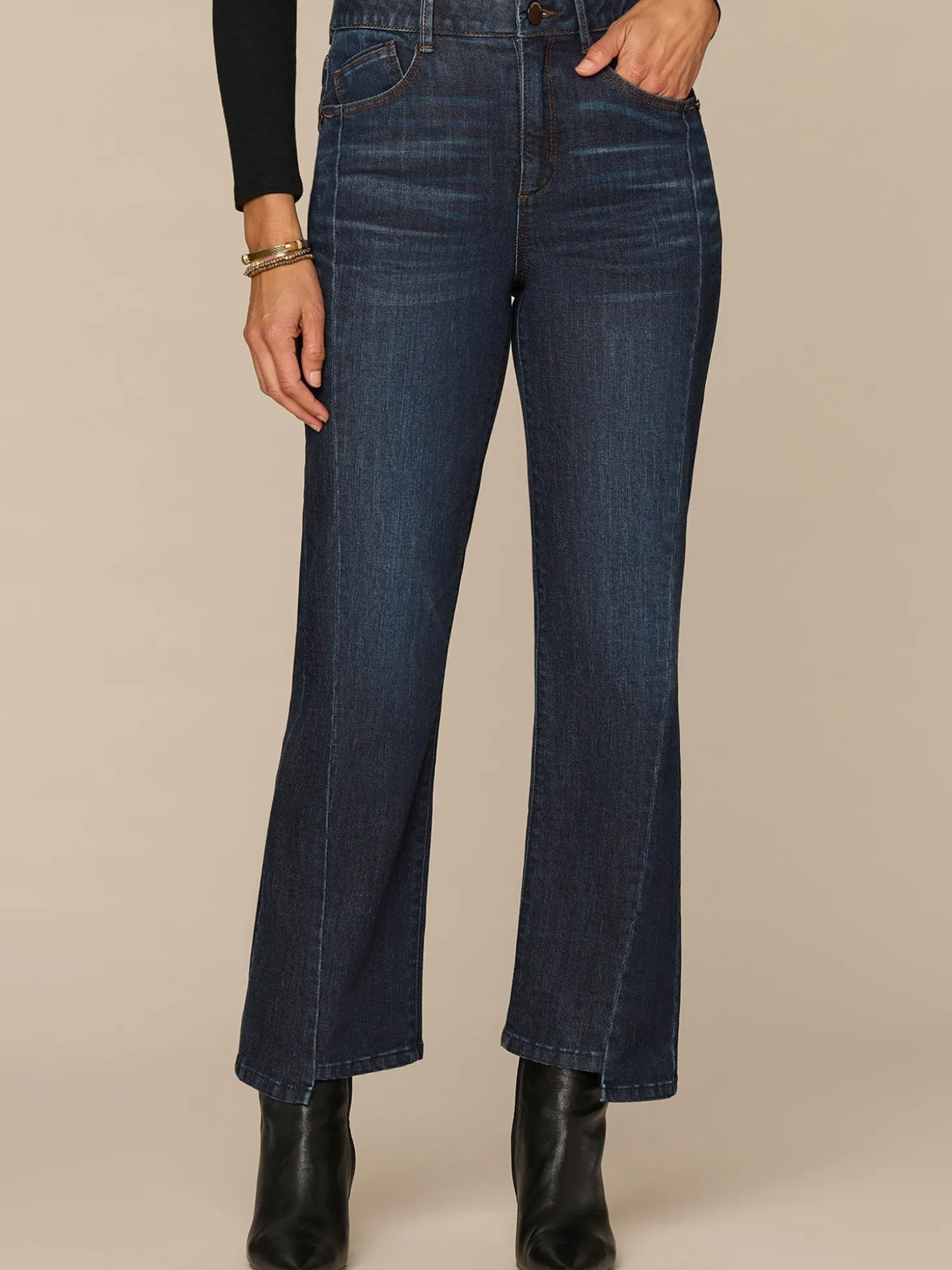 "Ab"solution® Skyrise Barely Boot Petite Jeans with Clean Finish Hem