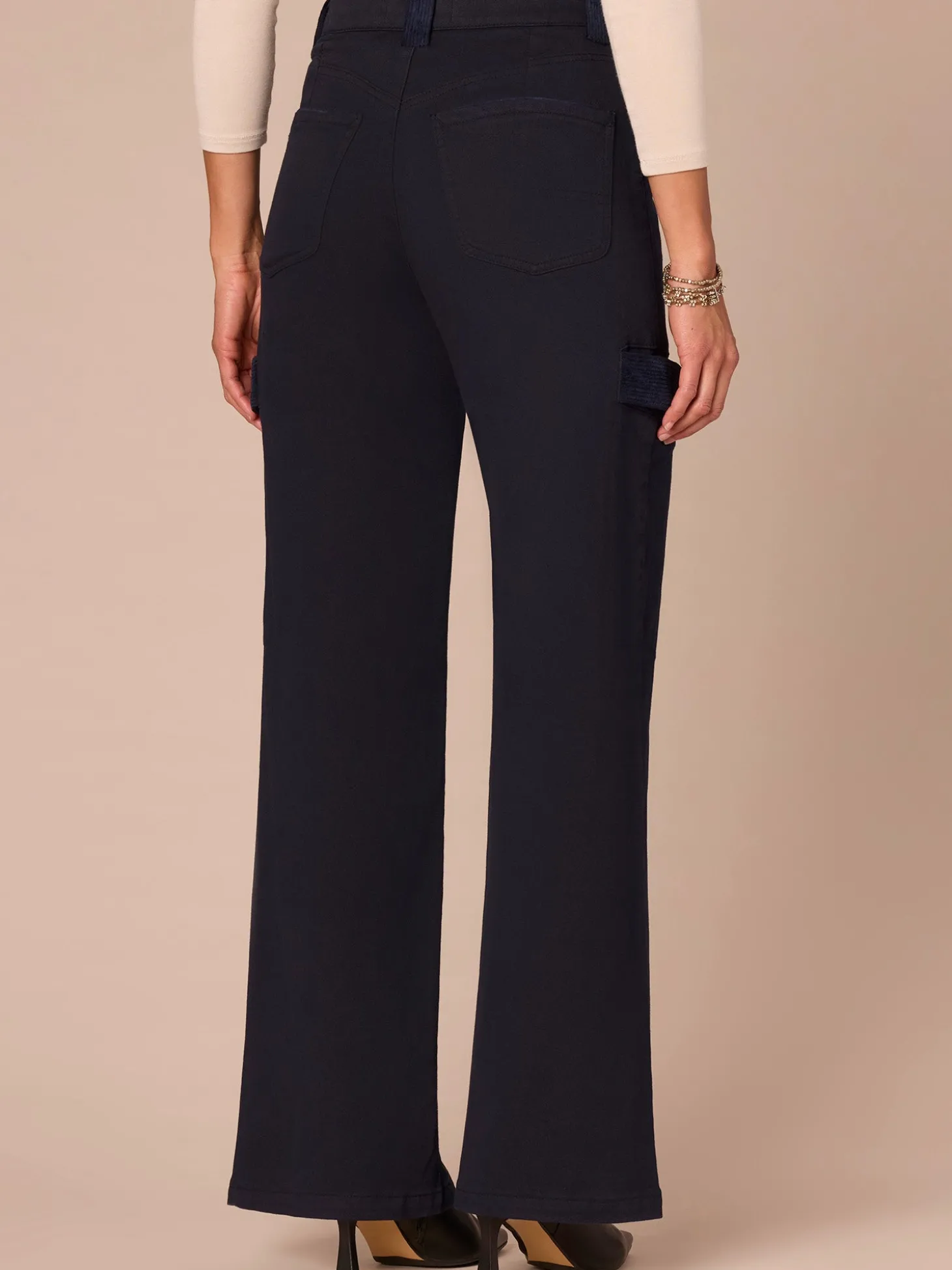 "Ab"solution® Skyrise Corduroy Contrast Petite Wide Leg Jeans
