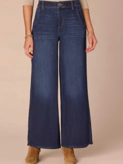 "Ab"solution® Skyrise Curved Pocket Wide Leg Tall Jeans with Tulip Hem