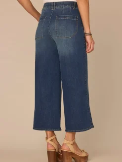 "Ab"solution® Skyrise Dart Seam Tulip Hem Crop Wide Leg Jeans