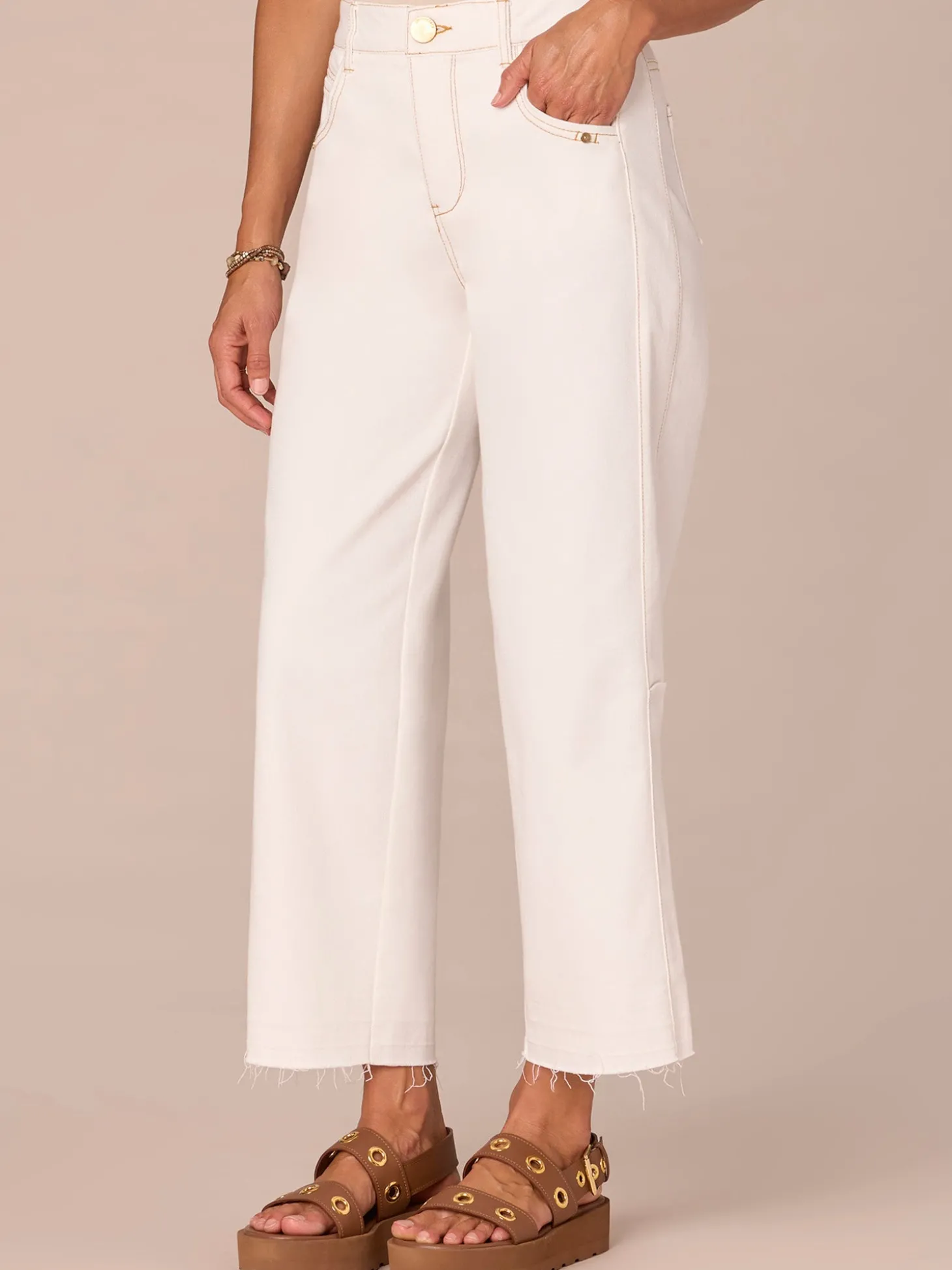 “Ab”solution® Skyrise Fray Hem Petite Relaxed Straight Leg Jean