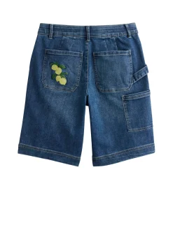 “Ab”solution® Skyrise Lemon Embroidered Pocket Petite Bermuda Short