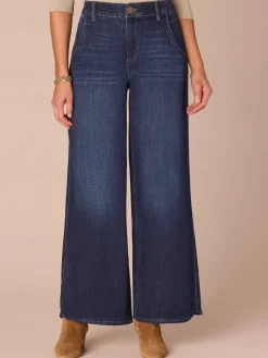 "Ab"solution® Skyrise Petite Wide Leg Jeans with Tulip Hem