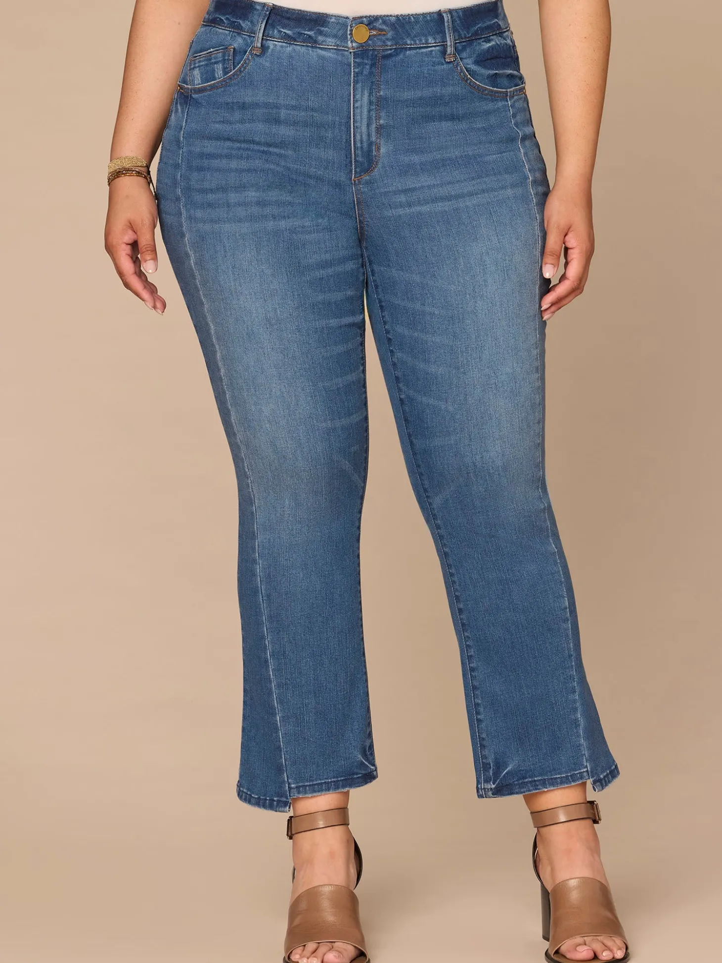 "Ab"solution® Skyrise Plus Size Barely Boot Jeans with Step Hem