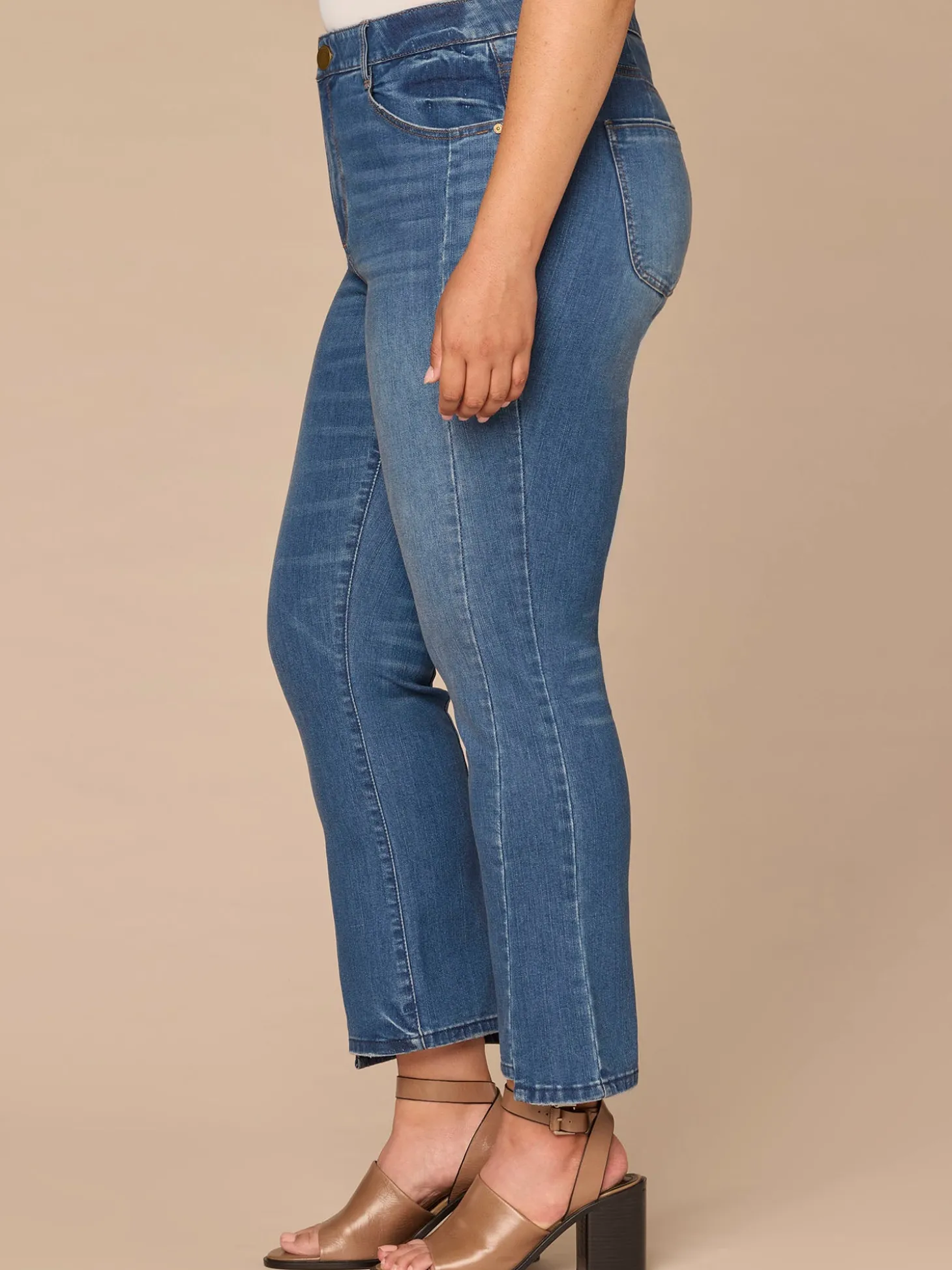 "Ab"solution® Skyrise Plus Size Barely Boot Jeans with Step Hem