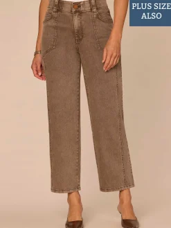 "Ab"solution® Skyrise Relaxed Straight Leg Plus Size Jean with Seaming