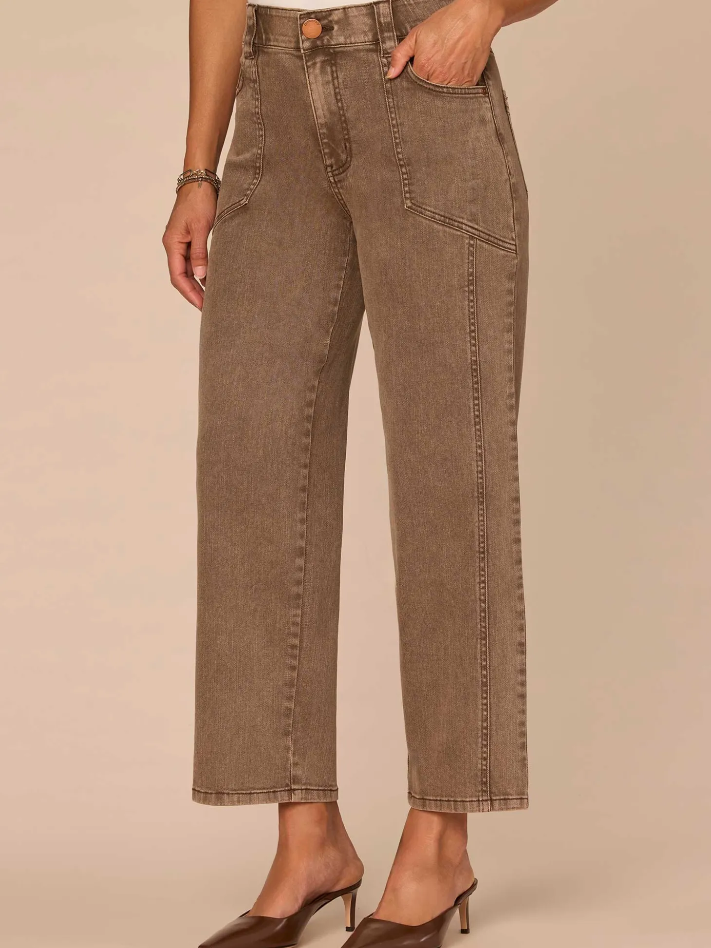 "Ab"solution® Skyrise Relaxed Straight Leg Plus Size Jean with Seaming