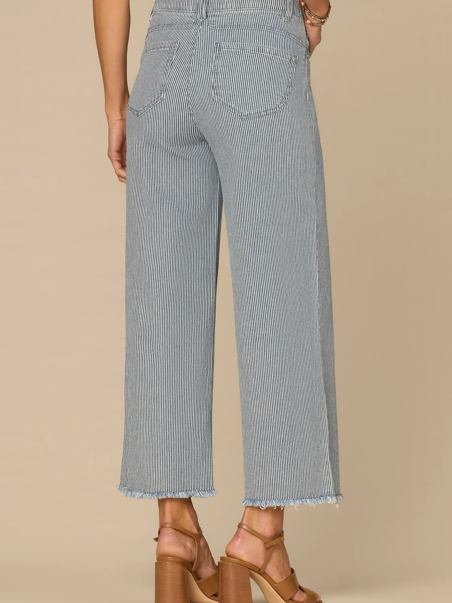“Ab”solution® Skyrise Round Up Striped Petite Wide Leg Boyfriend Jean