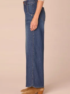 “Ab”solution® Skyrise Tulip Hem Blue Wide Leg Jeans