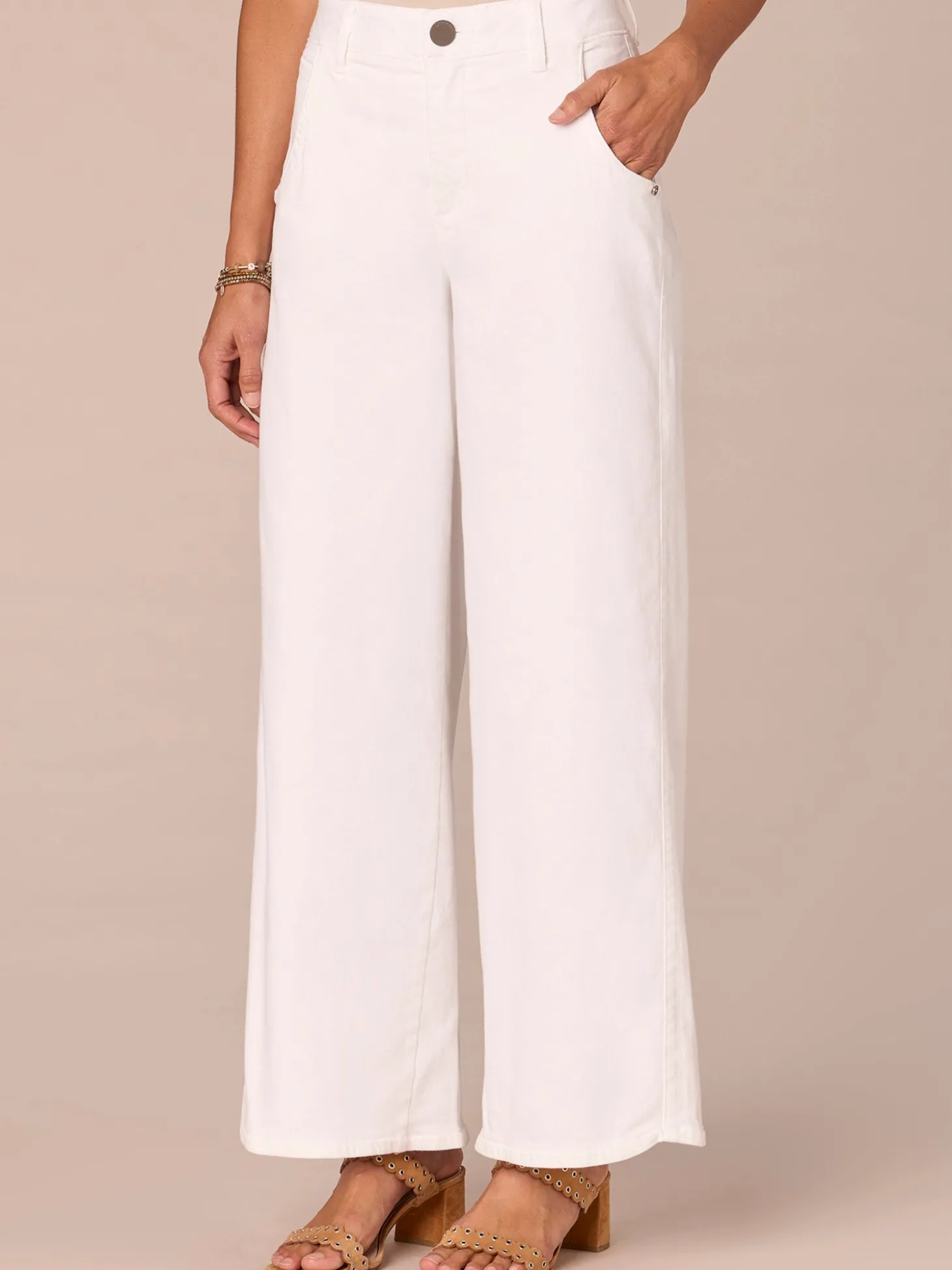 “Ab”solution® Skyrise Tulip Hem Wide Leg Petite Jeans