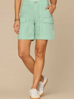 “Ab”solution® Skyrise Utility Shorts with Side Patch Pockets