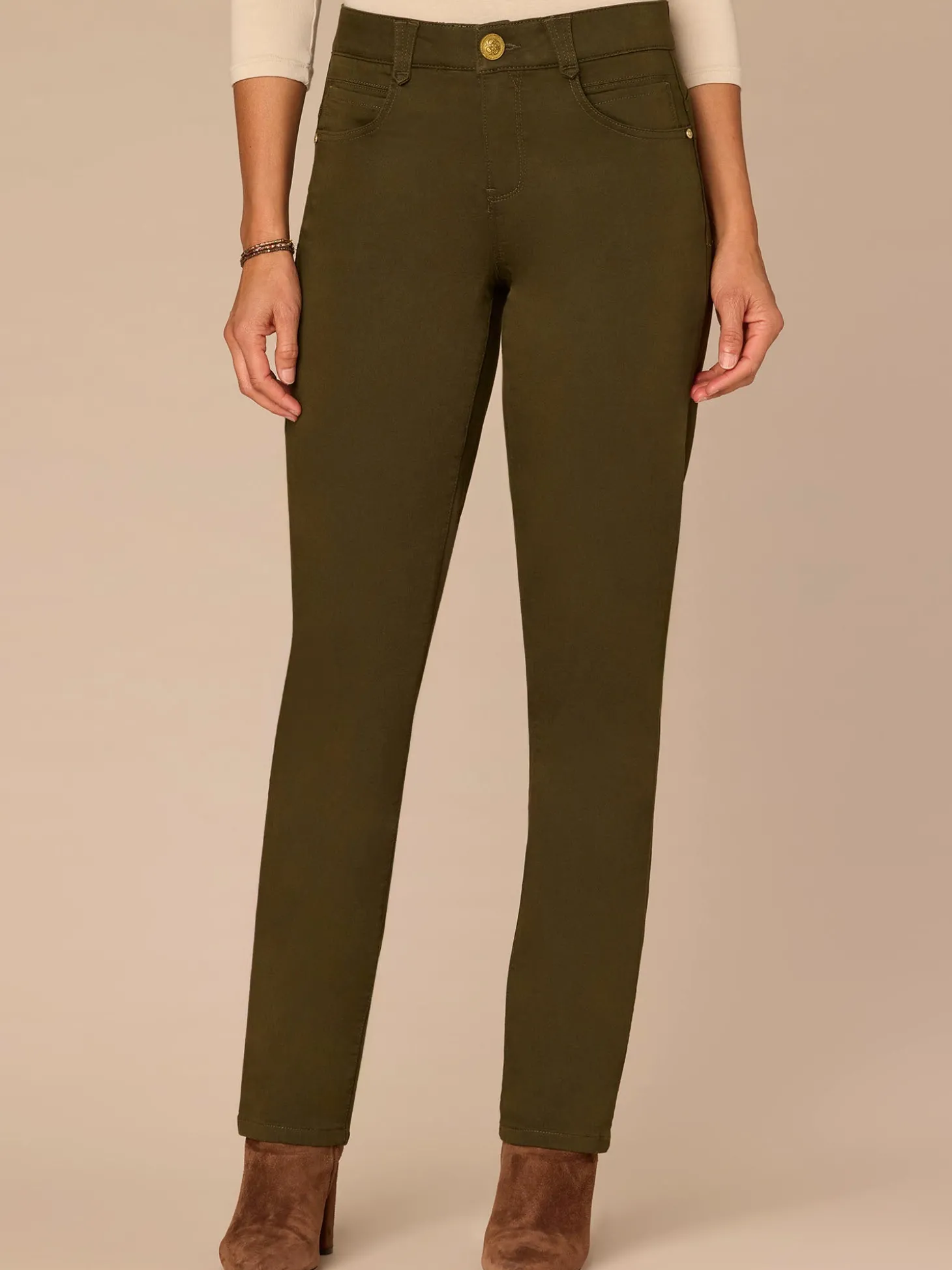 "Ab"solution® Straight Leg Colored Jeans